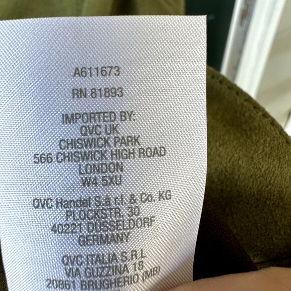NWT Denim & Co. QVC Classic Faux Suede Jacket in jungle Olive Sz M Fall Autumn - Picture 8 of 9